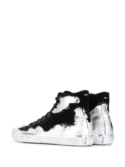 Shop Maison Margiela Tabi Paint High-top Sneakers In Black