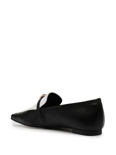 Shop Yuul Yie Two-tone Squared-toe Loafers In Black