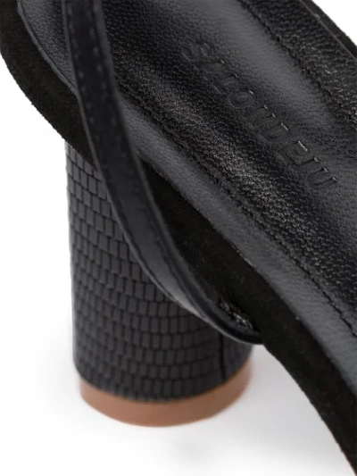 Shop Salondeju Volure 70mm Leather Sandals In Black