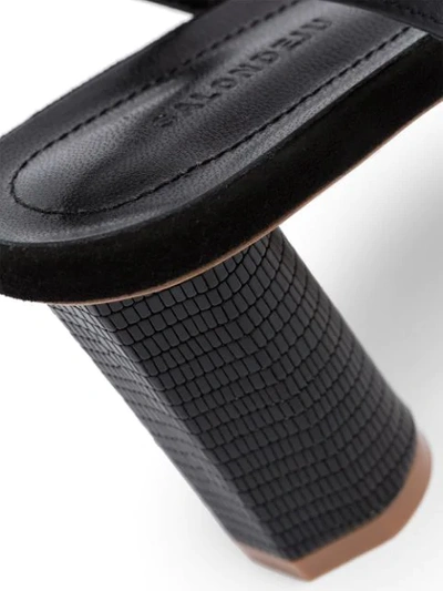 Shop Salondeju Volure 70mm Leather Sandals In Black