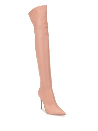 Shop Gianvito Rossi Pointed Toe Boots In Pink