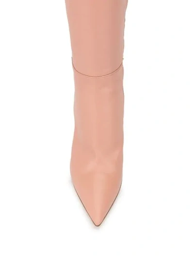 Shop Gianvito Rossi Pointed Toe Boots In Pink