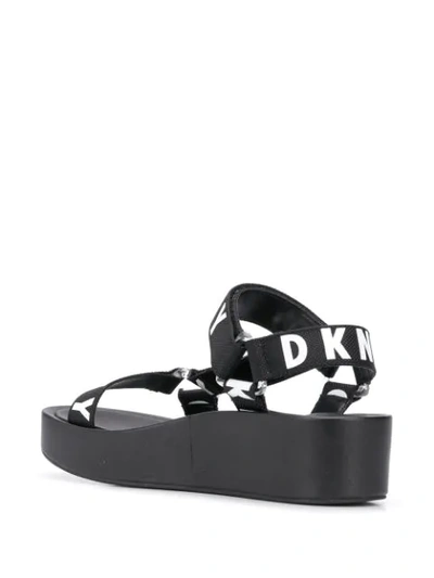 Shop Dkny Logo Platform Sandals In Black