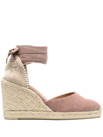 Castaã±er Carina Canvas Wedge Espadrilles In Pink