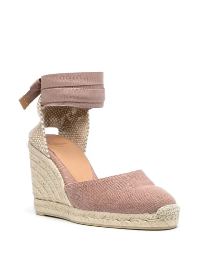 Castaã±er Carina Canvas Wedge Espadrilles In Pink