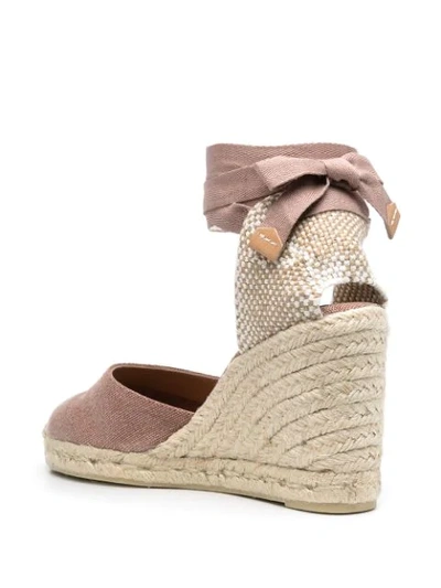 Castaã±er Carina Canvas Wedge Espadrilles In Pink