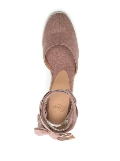 Castaã±er Carina Canvas Wedge Espadrilles In Pink