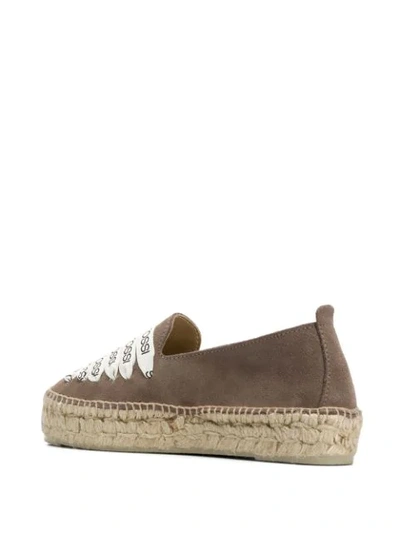 Shop Sergio Rossi X Manebi Laced-vamp Flatform Espadrilles In Brown