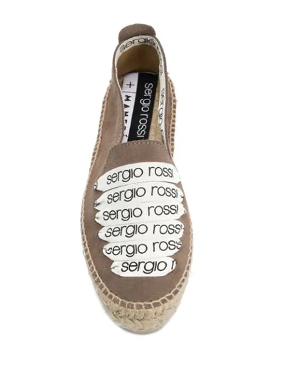 Shop Sergio Rossi X Manebi Laced-vamp Flatform Espadrilles In Brown