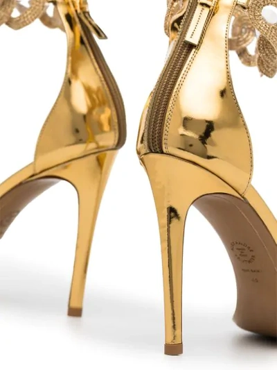 Shop Alexandre Vauthier Elsa 100mm Chain-strap Sandals In Gold