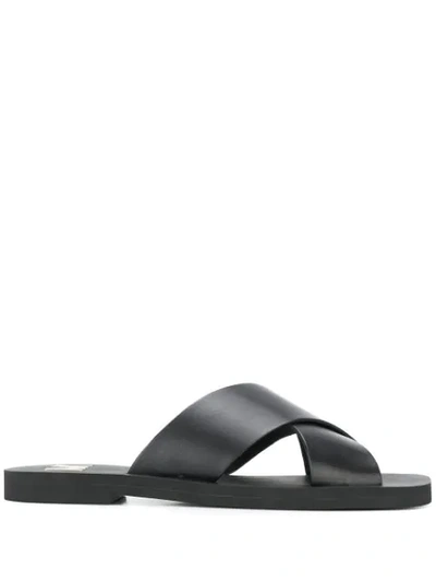 Shop Michael Michael Kors Glenda Flat Sandals In Black