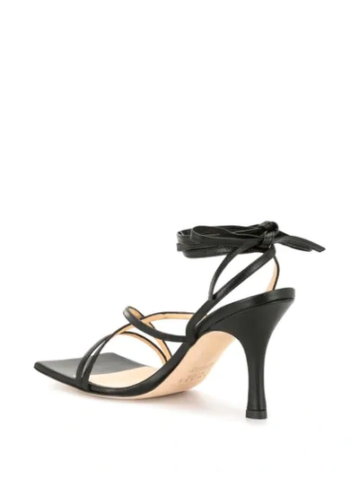Shop A.w.a.k.e. Lace Up Heeled Sandals In Black