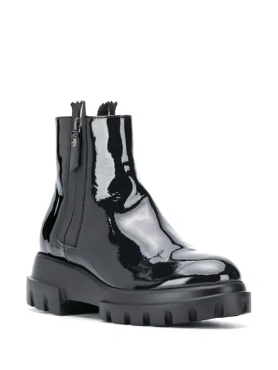 Shop Agl Attilio Giusti Leombruni Patent Ankle Boots In Black