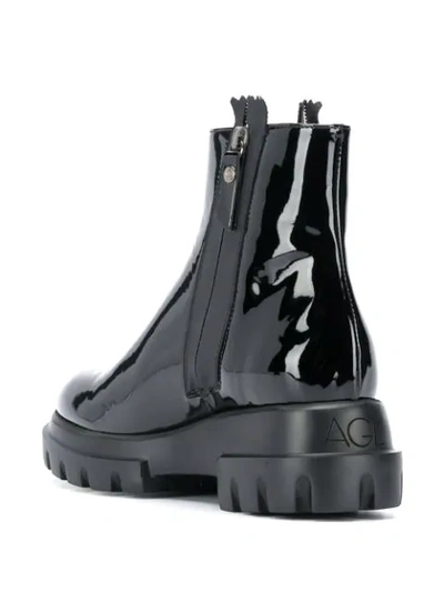 Shop Agl Attilio Giusti Leombruni Patent Ankle Boots In Black