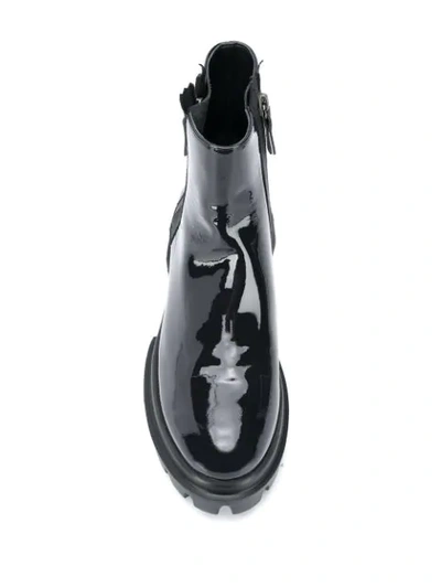 Shop Agl Attilio Giusti Leombruni Patent Ankle Boots In Black