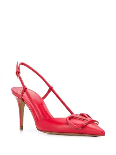 Shop Valentino Vlogo Pumps In Red