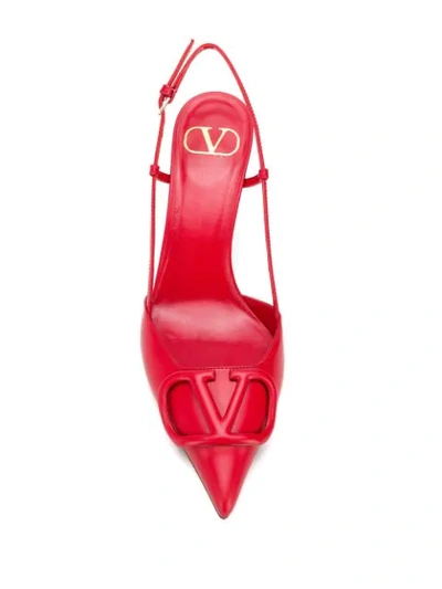 Shop Valentino Vlogo Pumps In Red