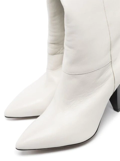 WHITE LOENS 90 KNEE-HIGH LEATHER BOOTS