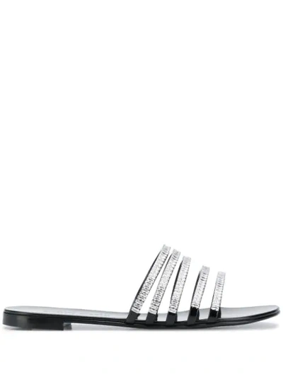Shop Giuseppe Zanotti Michela 15mm Leather Sandals In Black