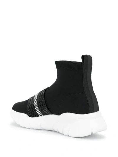 Shop Bally Crystal-embellished Slip-on Sneakers In Black