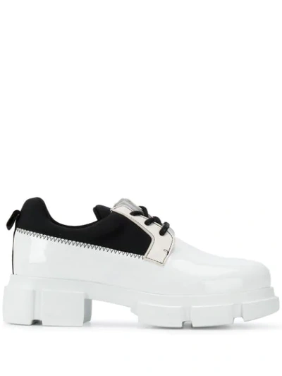 Shop Joshua Sanders Velar Lace-up Loafers In White