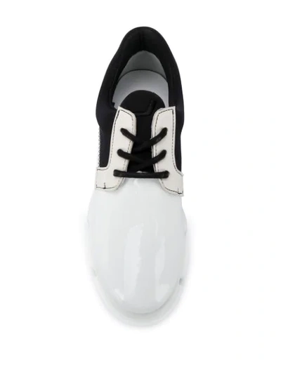 Shop Joshua Sanders Velar Lace-up Loafers In White
