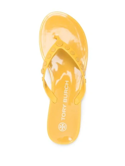 Shop Tory Burch Jelly Studded Flip-flops In Yellow