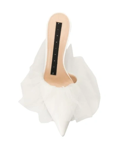 Shop Midnight 00 Tulle Ruffled Mules In White