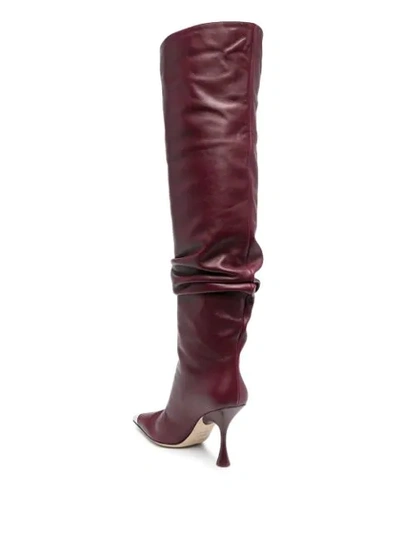 Sergio Rossi Sr Twenty Metal Cuissard Boots In Red