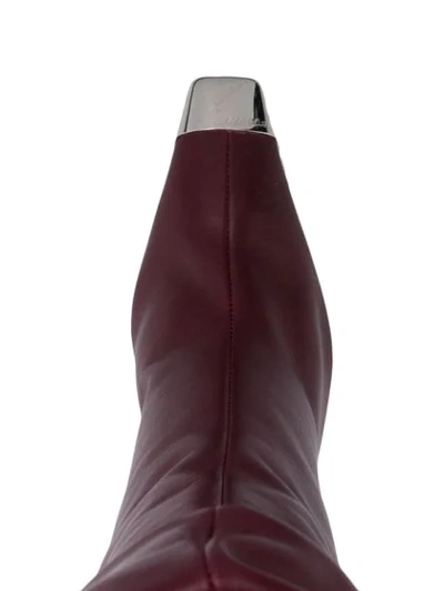 Sergio Rossi Sr Twenty Metal Cuissard Boots In Red