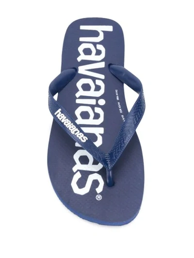 Shop Havaianas Logo Flip-flops In Blue