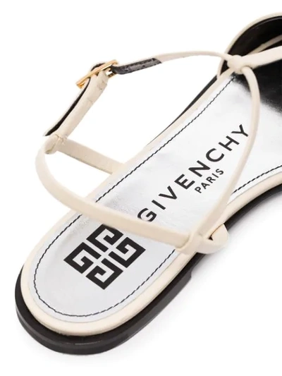 Shop Givenchy Mystic T-bar Sandals In Neutrals