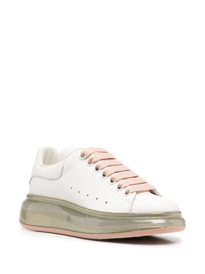 Shop Alexander Mcqueen Oversized Glitter-sole Low-top Sneakers In White