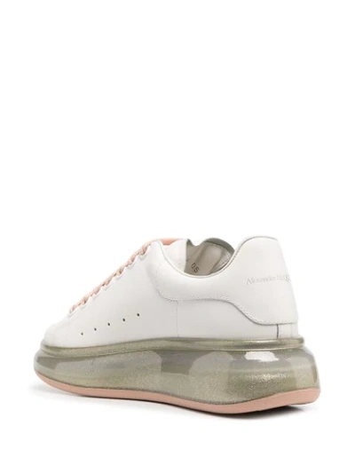 Shop Alexander Mcqueen Oversized Glitter-sole Low-top Sneakers In White