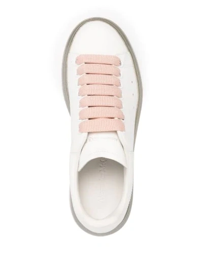 Shop Alexander Mcqueen Oversized Glitter-sole Low-top Sneakers In White