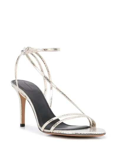 Shop Isabel Marant Axee Leather Sandals In Gold