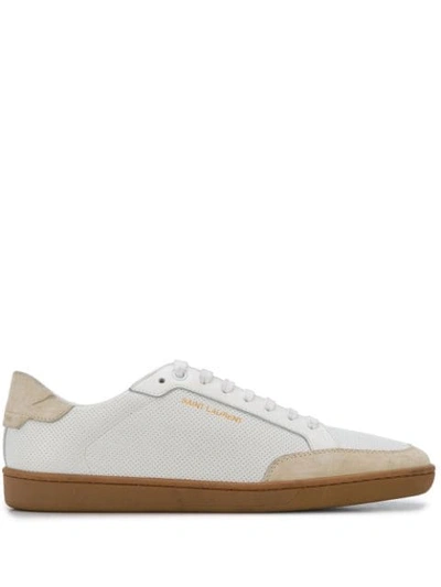 Shop Saint Laurent Panel Detail Low-top Sneakers In White