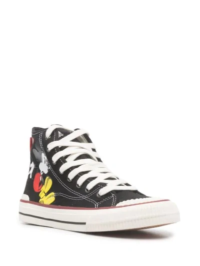 Shop Moa Master Of Arts Mickey Mouse Lace-up Sneakers In Black