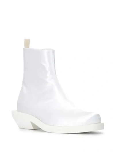 Mm6 Maison Margiela Satin Ankle Boots In White