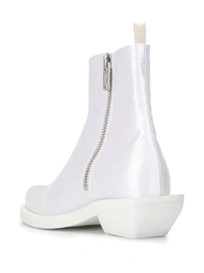 Mm6 Maison Margiela Satin Ankle Boots In White