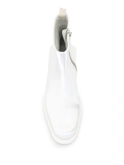 Mm6 Maison Margiela Satin Ankle Boots In White