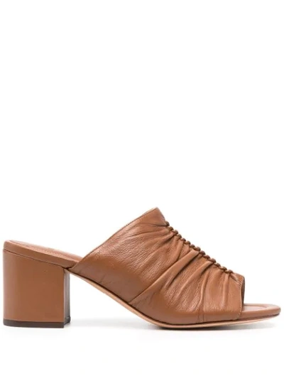 Shop Alexandre Birman Susanna Leather Mules In Brown