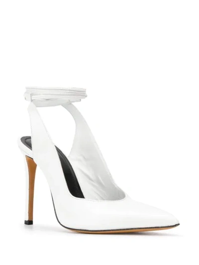 Shop Iro Rech Slingback Lace-up Pumps In White