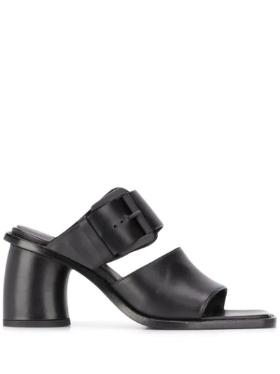 Shop Ann Demeulemeester Buckle Mid-heel Sandals In Black