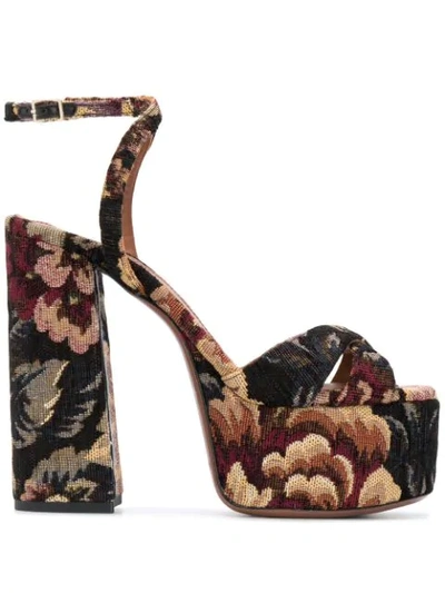 Shop L'autre Chose Jacquard Platform Sandals In Black
