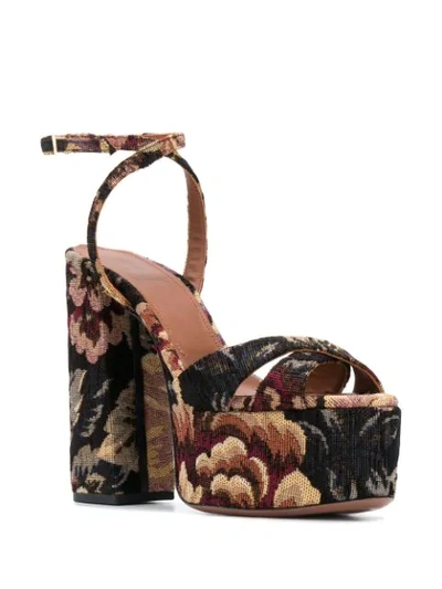 Shop L'autre Chose Jacquard Platform Sandals In Black