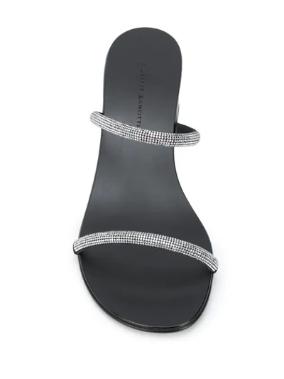 Shop Giuseppe Zanotti Croisette Rhinestone-embellished Sandals In Silver
