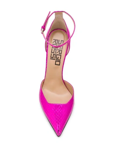 Shop Sergio Rossi Snakeskin-pattern Pumps In Pink