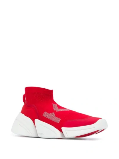 Shop Kenzo K-sock Sneakers In Red