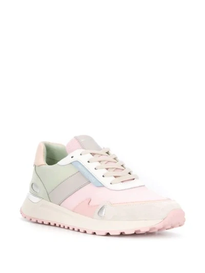 Shop Michael Michael Kors Colour Blocked Low Top Sneakers In Pink ,green